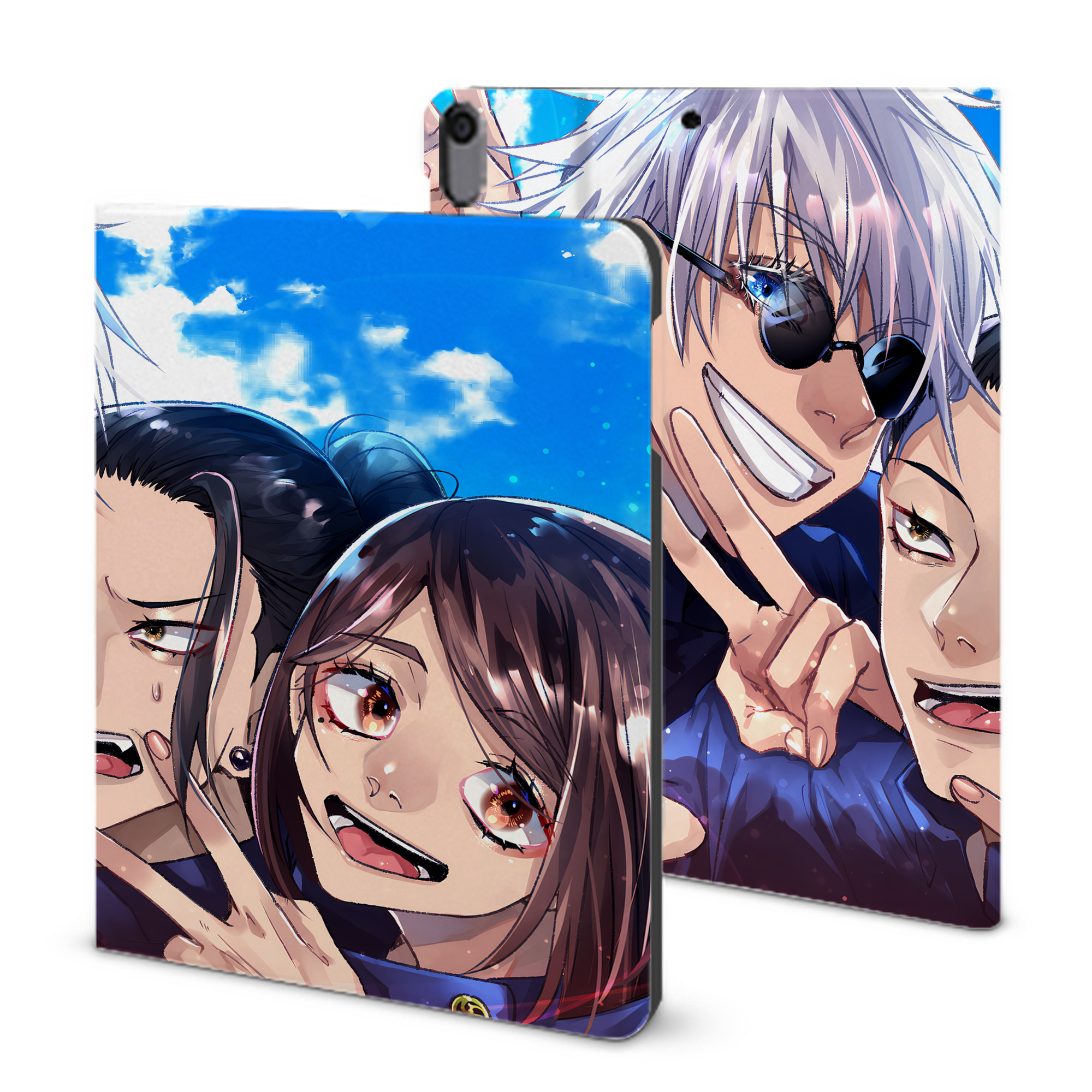 （画像用） 呪術廻戦 Jujutsu Kaisen IPad ケース ブック型 PUレザー TPU 耐衝撃 軽量 薄型 ペン収納なし 全面保護 IPad 各モデル対応